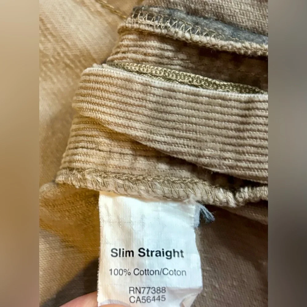 J. Crew Men’s Size 36/30 Tan Corduroy Slim Straight Fit‎ Pants